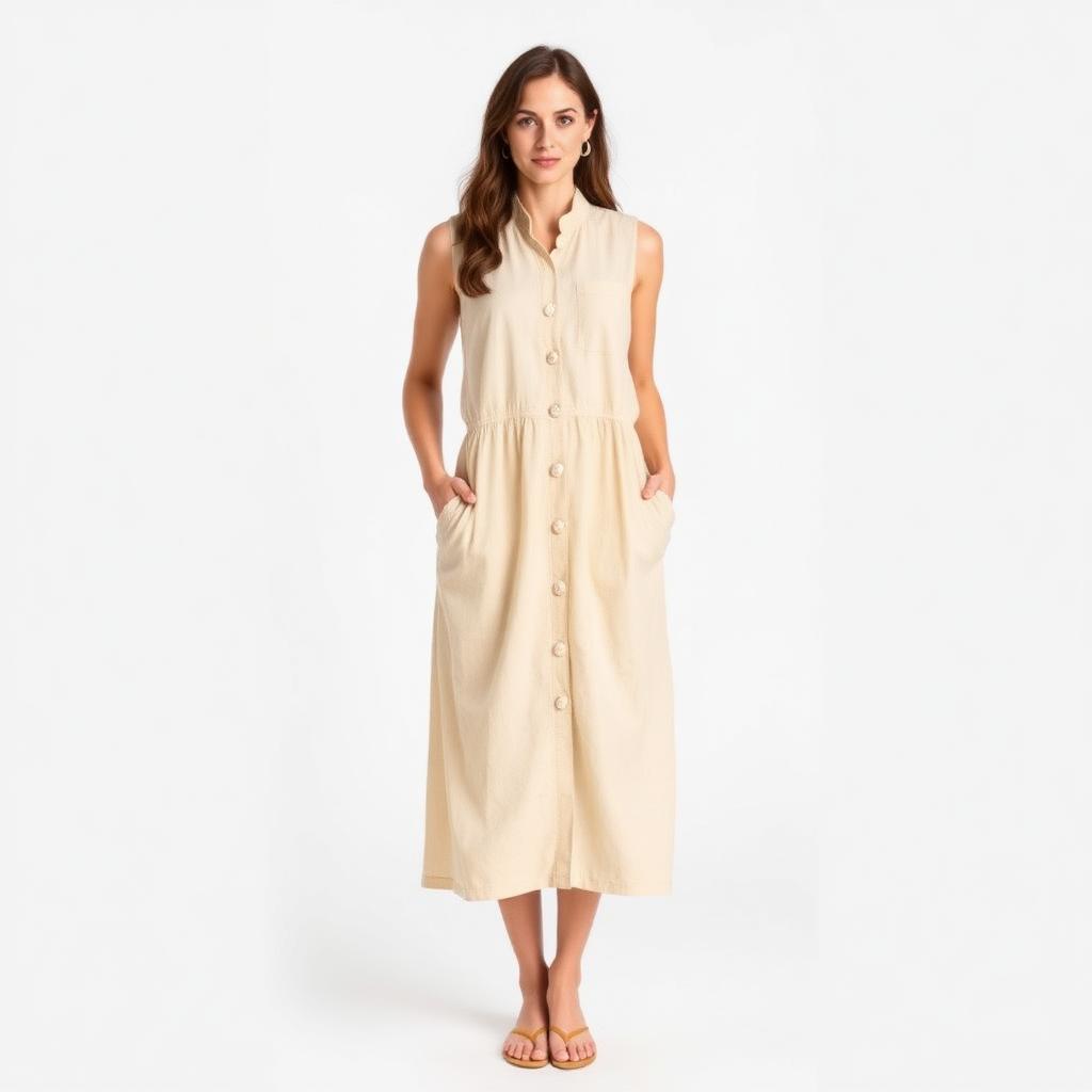 Champagne Linen Midi