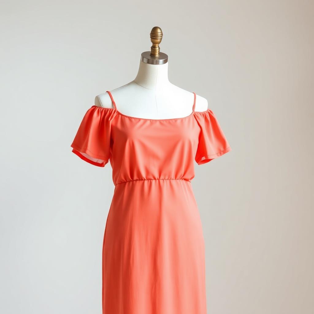 Coral Off-Shoulder Maxi