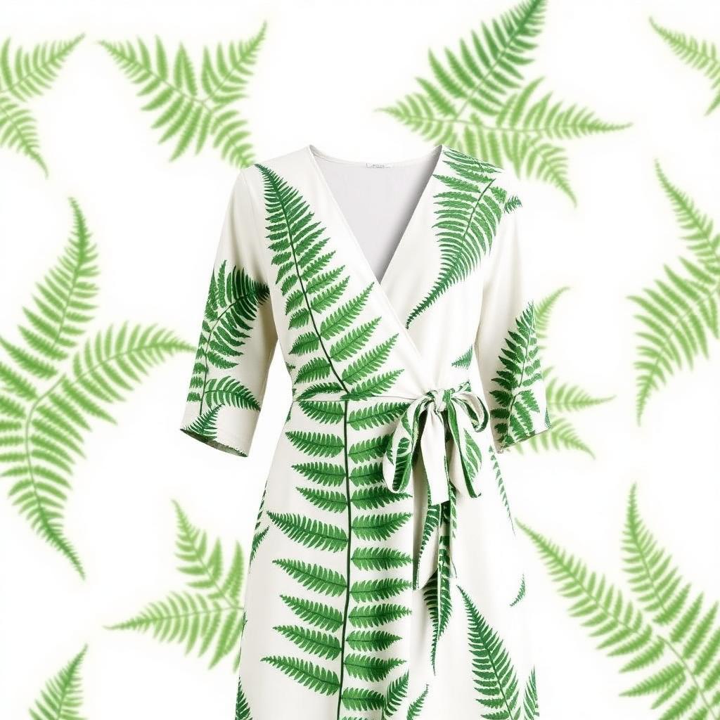 Fern Print Wrap Midi