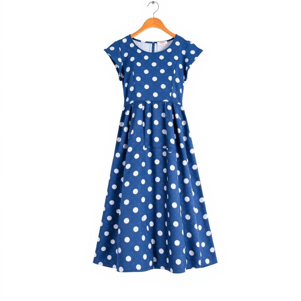 Indigo Polka Swing Dress