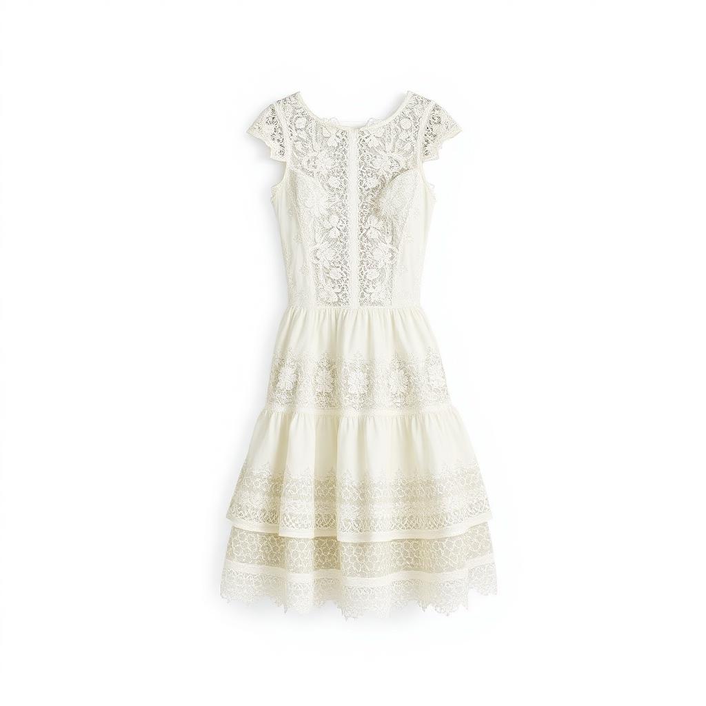 Ivory Lace Tiered Mini
