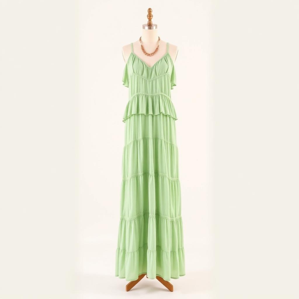 Mint Tiered Boho Maxi