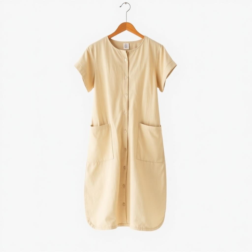 Sand Linen Shift Dress